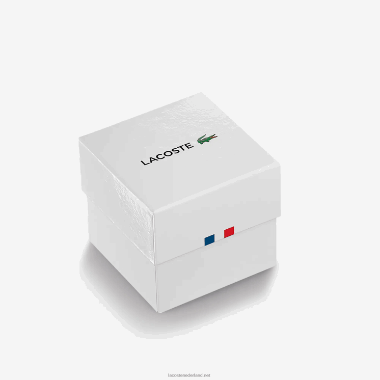 Lacoste 12.12 3 wijzers horloge - zwart met siliconen band 0828H2315 zwart 000 Heren
