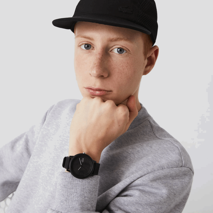 Lacoste Horloge met zwarte siliconen band 12.12 0828H2191 zwart 000 Heren