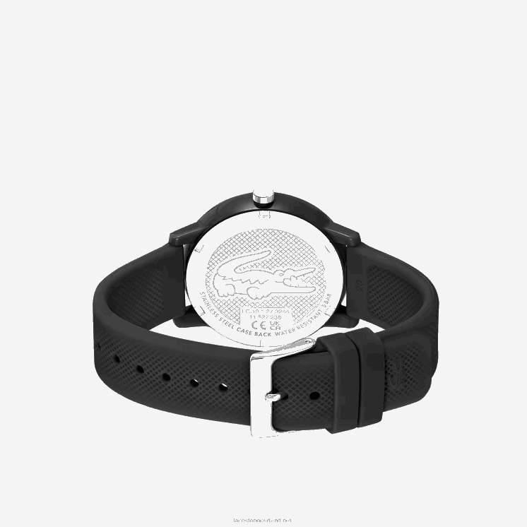 Lacoste Horloge met zwarte siliconen band 12.12 0828H2191 zwart 000 Heren