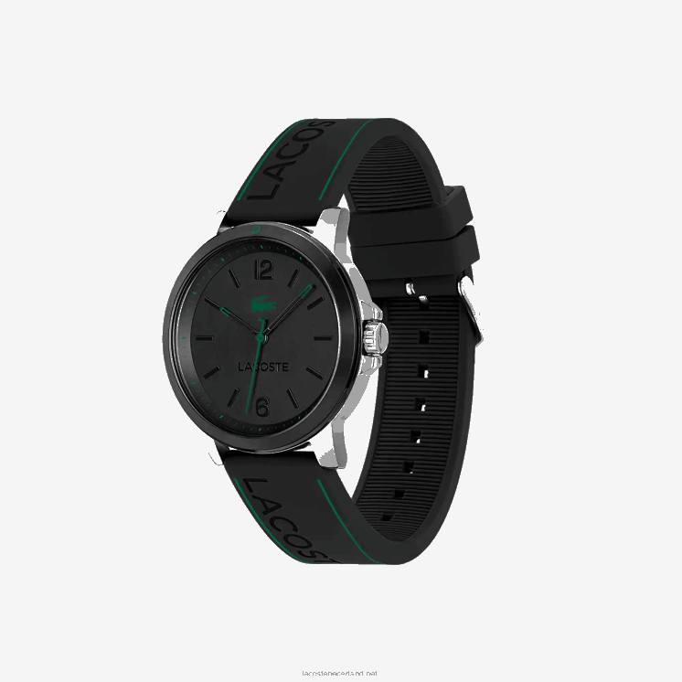 Lacoste court 3 wijzers zwart siliconen horloge 0828H2156 zwart 000 Heren
