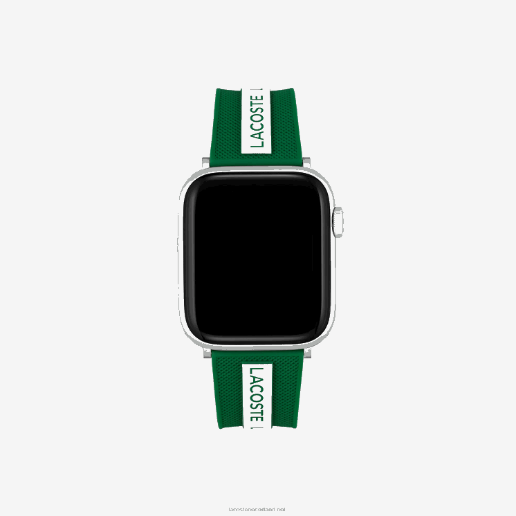 Lacoste groene siliconen apple watch band 0828H2313 zwart 000 Heren
