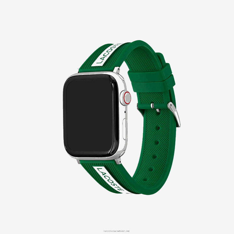 Lacoste groene siliconen apple watch band 0828H2313 zwart 000 Heren