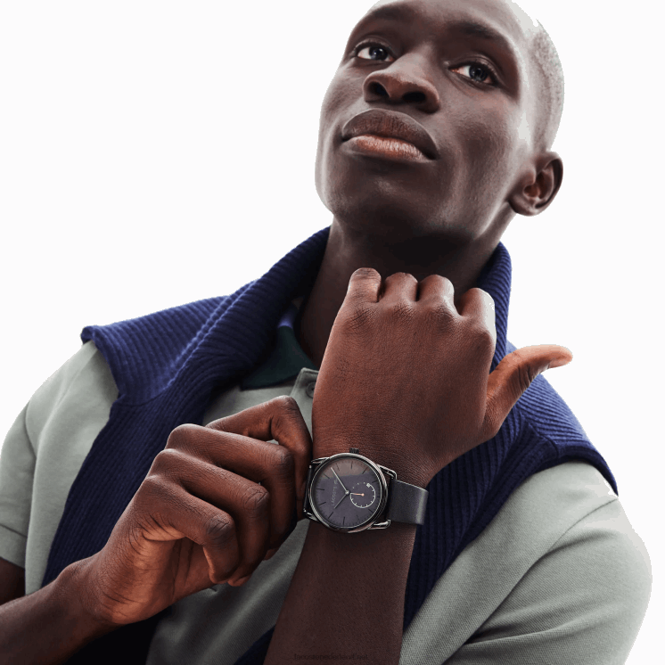 Lacoste heren urban horloge met zwarte leren band band 0828H2312 zwart 000 Heren