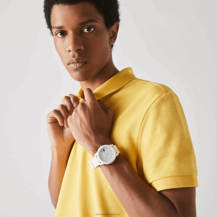 Lacoste l.12.12 horloge met witte siliconen band 0828H2333 wit 000 Heren