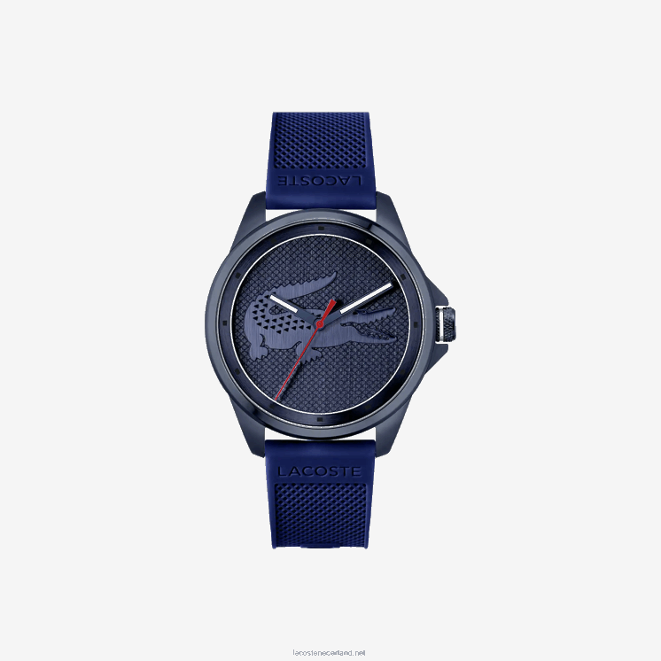 Lacoste le croc 3 wijzers blauw siliconen horloge 0828H2298 blauw 000 Heren