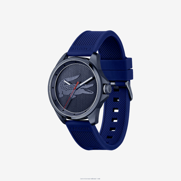 Lacoste le croc 3 wijzers blauw siliconen horloge 0828H2298 blauw 000 Heren