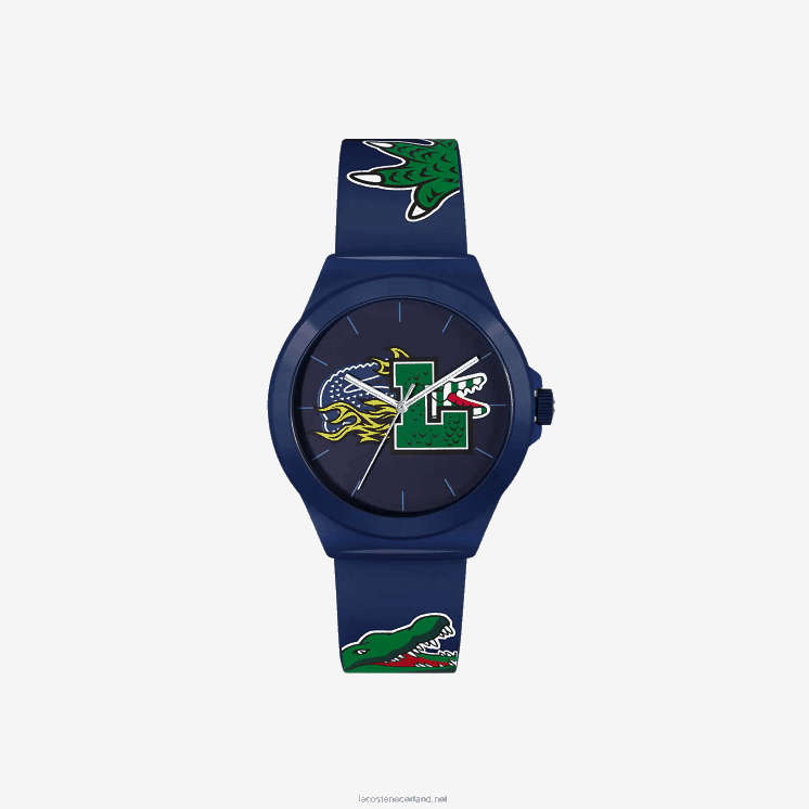 Lacoste neocroc horloge met blauwe siliconen band 0828H2207 blauw 000 Heren