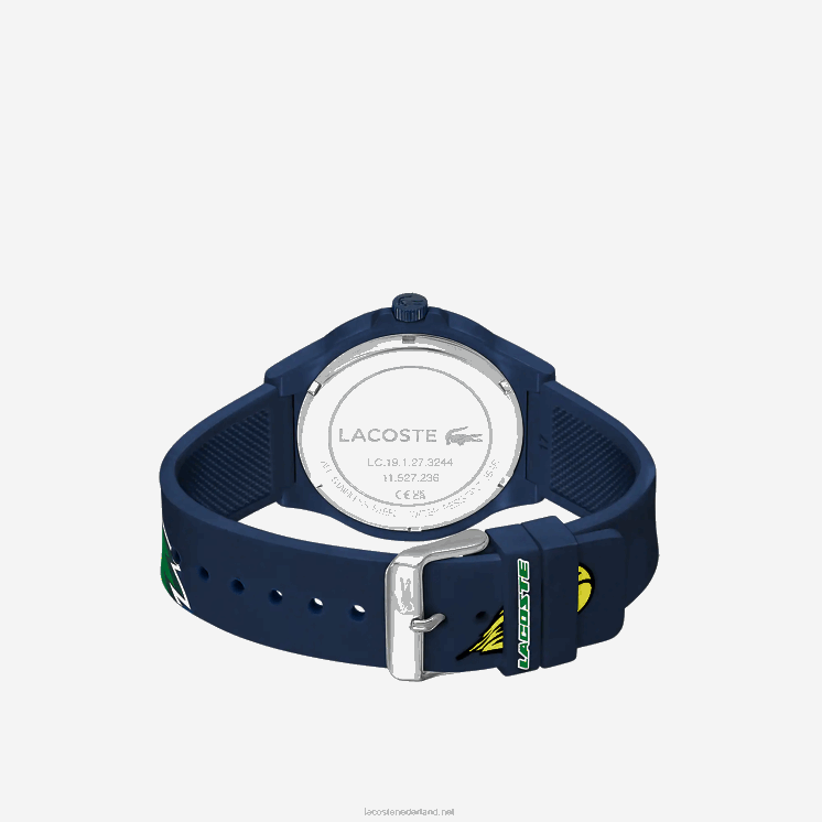 Lacoste neocroc horloge met blauwe siliconen band 0828H2207 blauw 000 Heren