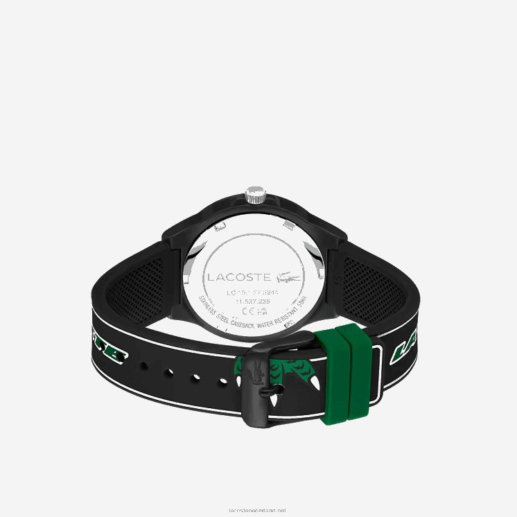 Lacoste neocroc horloge met zwarte siliconen band 0828H2350 zwart 000 Heren