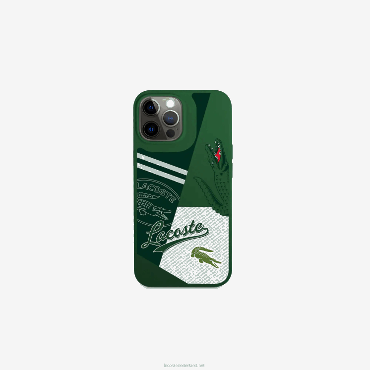 Lacoste lappendeken print iphone 14 pro hoesje 0828H2217 vert 132 b01 Heren
