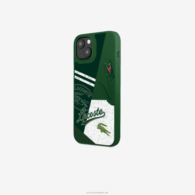 Lacoste patchwork print iphone 14 plus hoesje 0828H2222 vert 132 b01 Heren