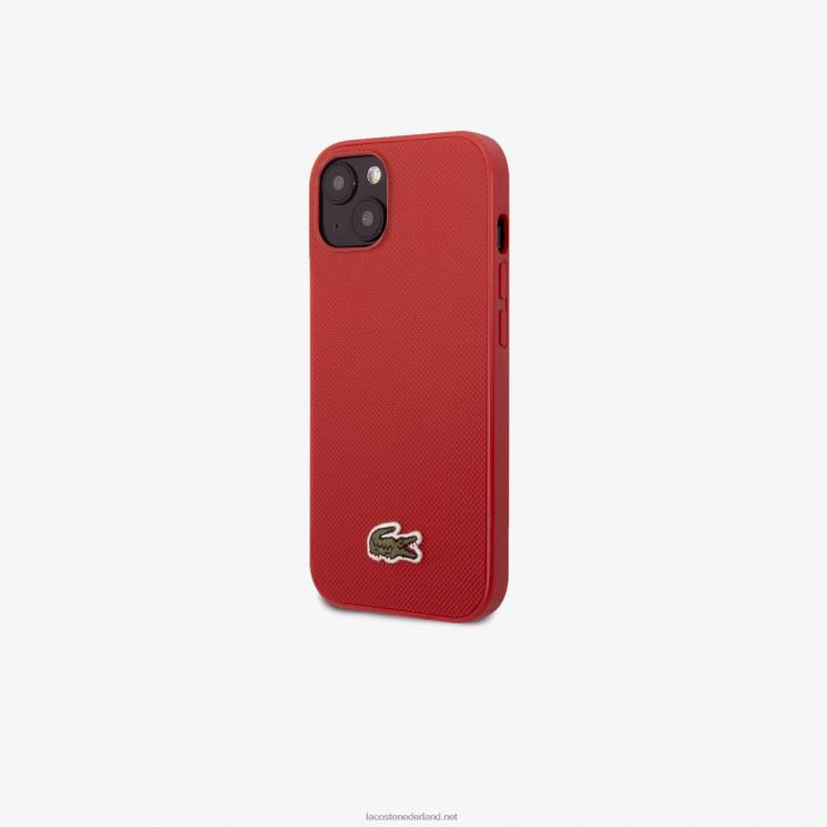 Lacoste petit pique effect iphone 14 plus hoesje 0828H2225 marineblauw bruin 883 Heren