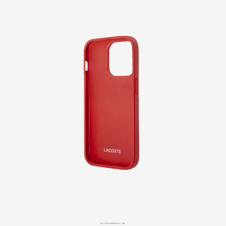 Lacoste petit pique effect iphone 14 pro max hoesje 0828H2214 marineblauw bruin 883 Heren