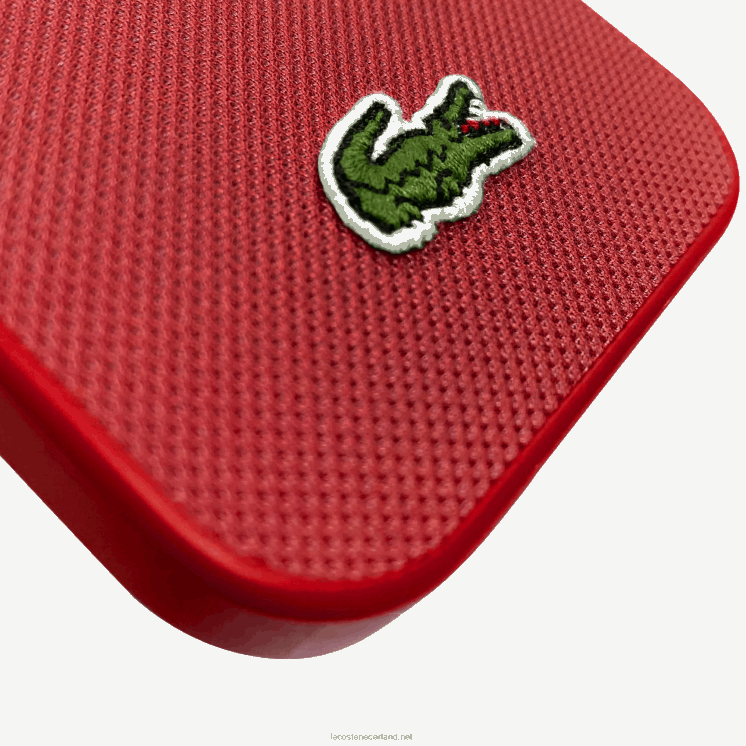 Lacoste petit pique effect iphone 14 pro max hoesje 0828H2214 marineblauw bruin 883 Heren