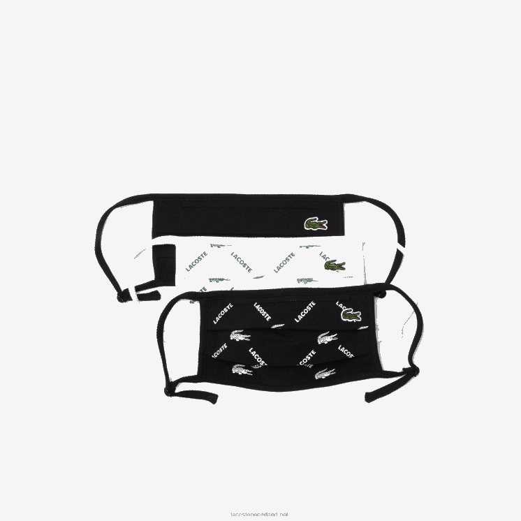 Lacoste l.12.12 gezichtsbescherming verstelbare maskers 3-pack 0828H2273 zwart groen wit 299 Heren