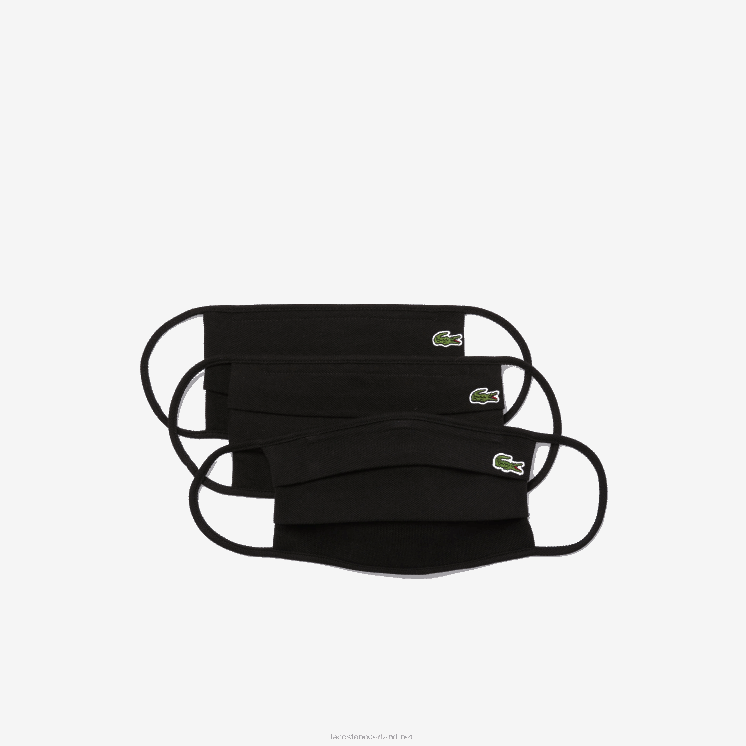 Lacoste l.12.12 gezichtsmaskers 3-pack 0828H2262 zwart 031 Heren