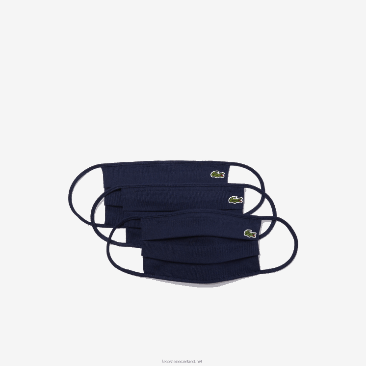 Lacoste l.12.12 gezichtsmaskers 3-pack 0828H2264 marineblauw 166 Heren