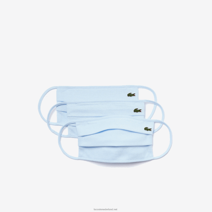 Lacoste l.12.12 gezichtsmaskers 3-pack 0828H2265 lichtblauw t01 Heren