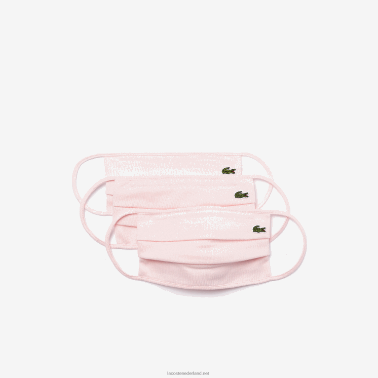 Lacoste l.12.12 gezichtsmaskers 3-pack 0828H2280 lichtroze t03 Heren