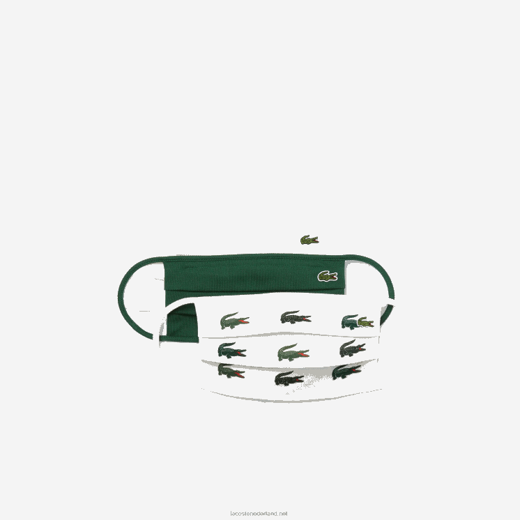 Lacoste l.12.12 katoenen mondkapjes 3-pack 0828H2290 groen wit 2bt Heren