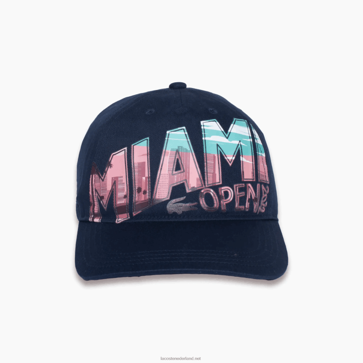 Lacoste Miami open Miami grafische hoed 0828H2338 marineblauw 166 Heren