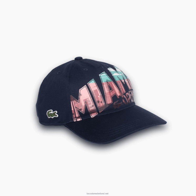 Lacoste Miami open Miami grafische hoed 0828H2338 marineblauw 166 Heren