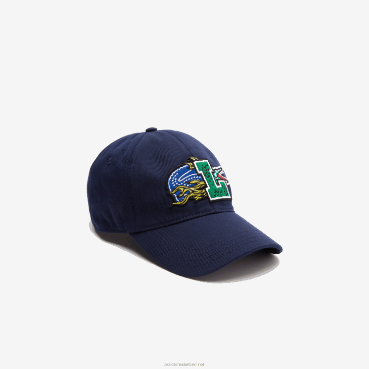 Lacoste contrasterende badgedop 0828H2239 marineblauw 166 Heren