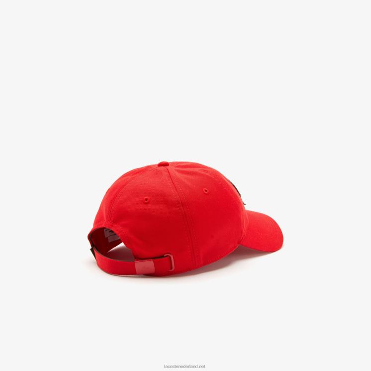 Lacoste contrasterende badgedop 0828H2240 rood 240 Heren