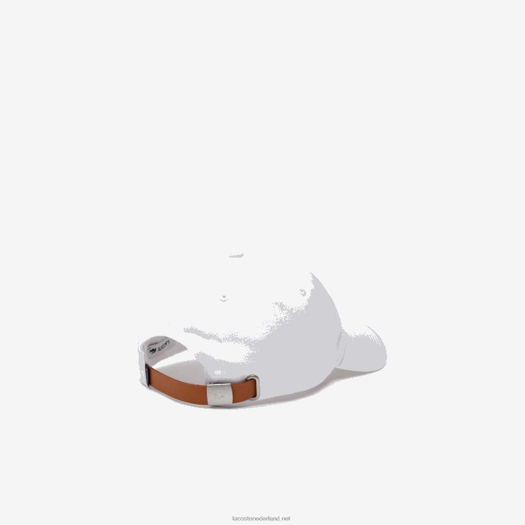 Lacoste contrasterende band en oversized pet van krokodillenkatoen 0828H2232 wit 001 Heren