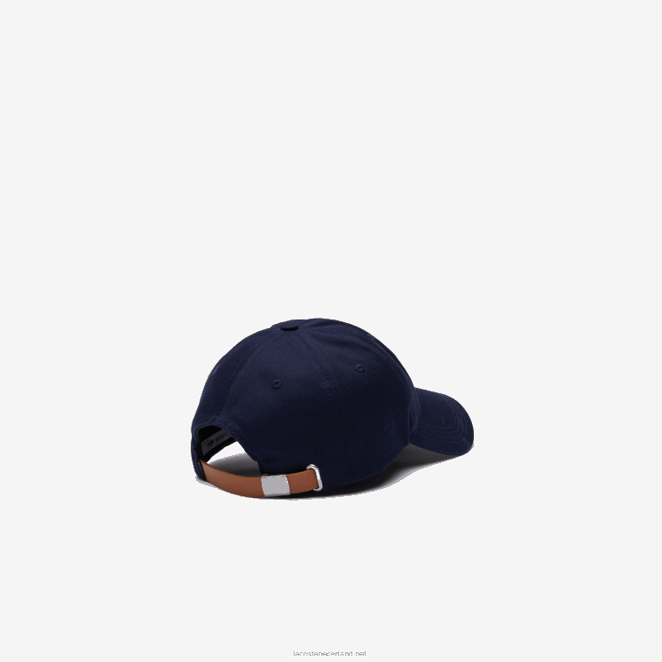 Lacoste contrasterende band en oversized pet van krokodillenkatoen 0828H2233 marineblauw 166 Heren