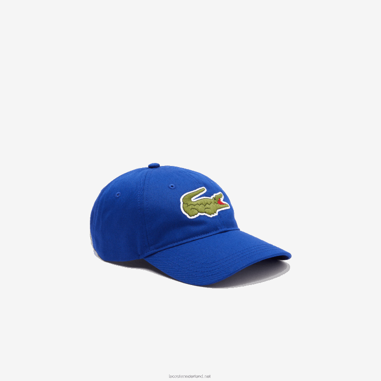 Lacoste contrasterende band en oversized pet van krokodillenkatoen 0828H2234 blauwe bdm Heren