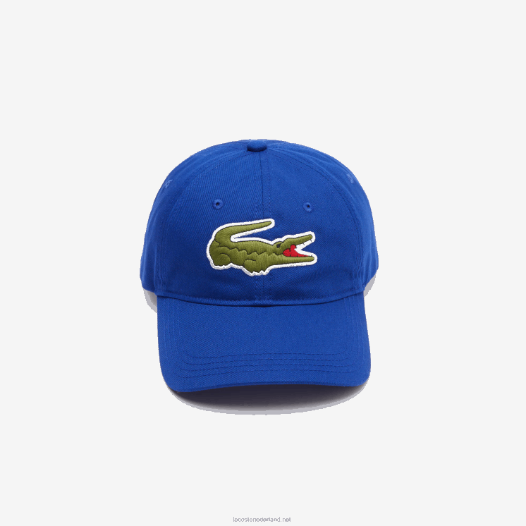 Lacoste contrasterende band en oversized pet van krokodillenkatoen 0828H2234 blauwe bdm Heren