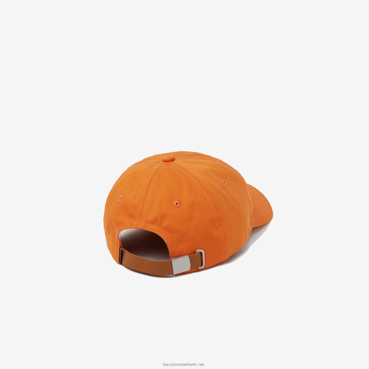 Lacoste contrasterende band en oversized pet van krokodillenkatoen 0828H2261 oranje tv1 Heren
