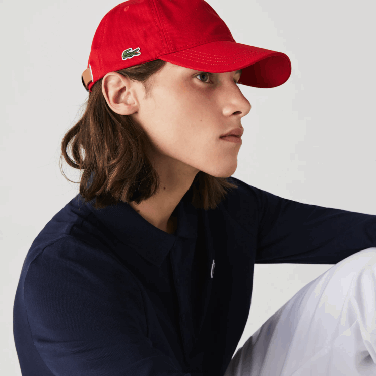 Lacoste katoenen pet met contrasterende band 0828H2320 rood 240 Heren