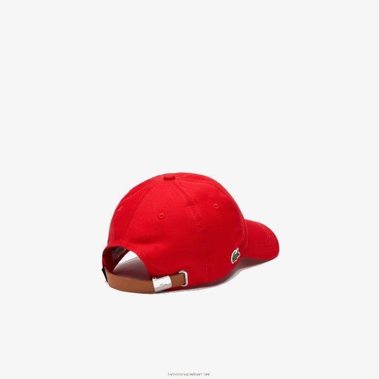 Lacoste katoenen pet met contrasterende band 0828H2320 rood 240 Heren