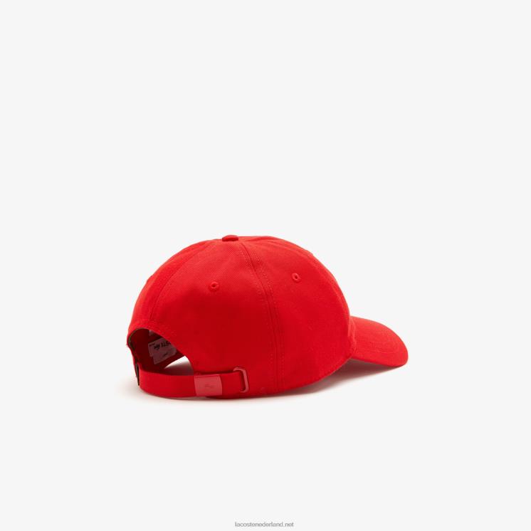 Lacoste kepermuts van biologisch katoen 0828H2149 rood 240 Heren