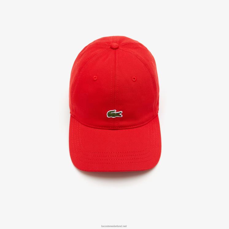 Lacoste kepermuts van biologisch katoen 0828H2149 rood 240 Heren
