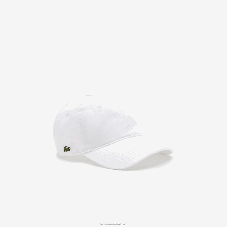 Lacoste kepermuts van biologisch katoen 0828H2180 wit 001 Heren