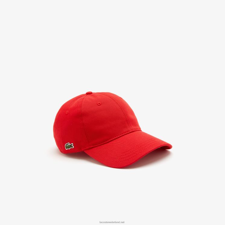 Lacoste kepermuts van biologisch katoen 0828H2325 rood 240 Heren