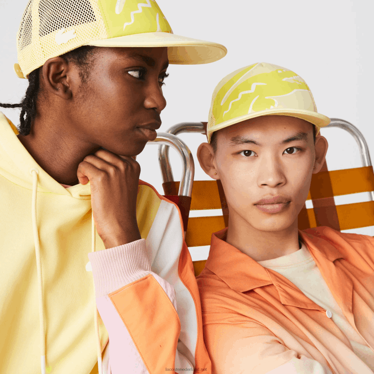 Lacoste neopreen met krokodillenprint en pet van mesh 0828H2304 geel 6xp Heren