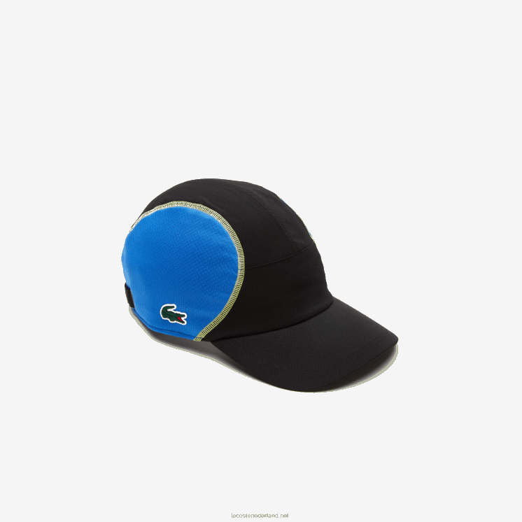 Lacoste pet met gaaspaneel voor tennis 0828H2143 zwart blauw geel xis Heren