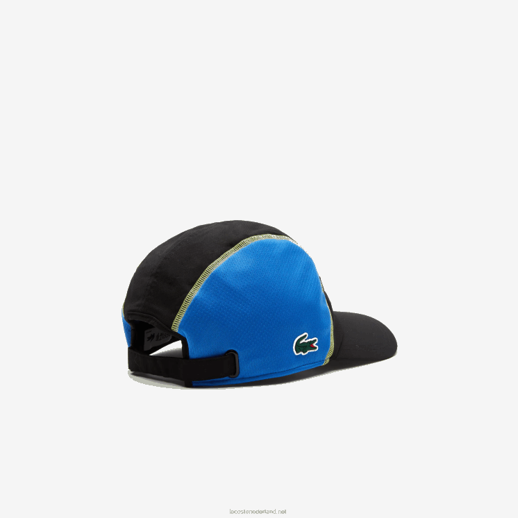 Lacoste pet met gaaspaneel voor tennis 0828H2143 zwart blauw geel xis Heren