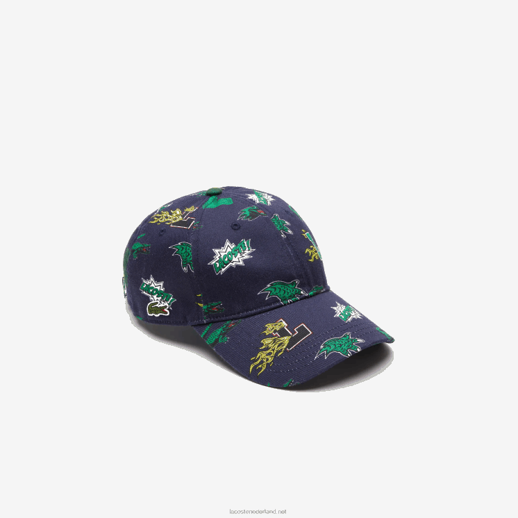 Lacoste pet met krokodillenprint 0828H2249 marineblauw 166 Heren