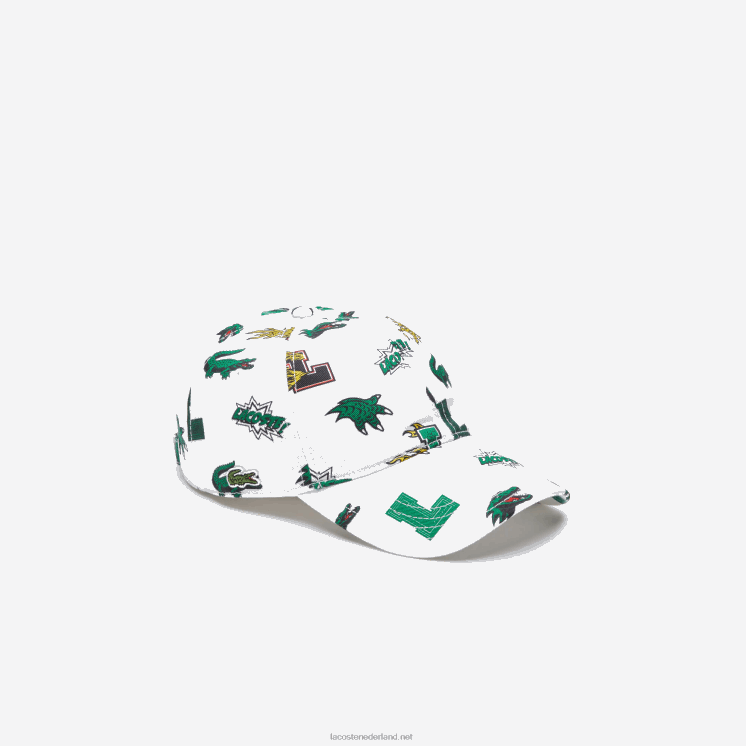 Lacoste pet met krokodillenprint 0828H2250 wit 001 Heren
