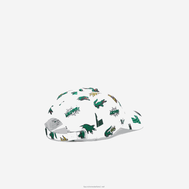 Lacoste pet met krokodillenprint 0828H2250 wit 001 Heren