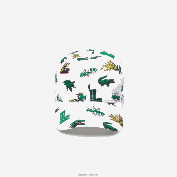 Lacoste pet met krokodillenprint 0828H2250 wit 001 Heren