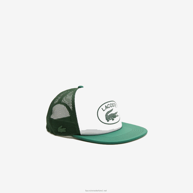 Lacoste pet van gaas en neopreen 0828H2161 groen wit 291 Heren