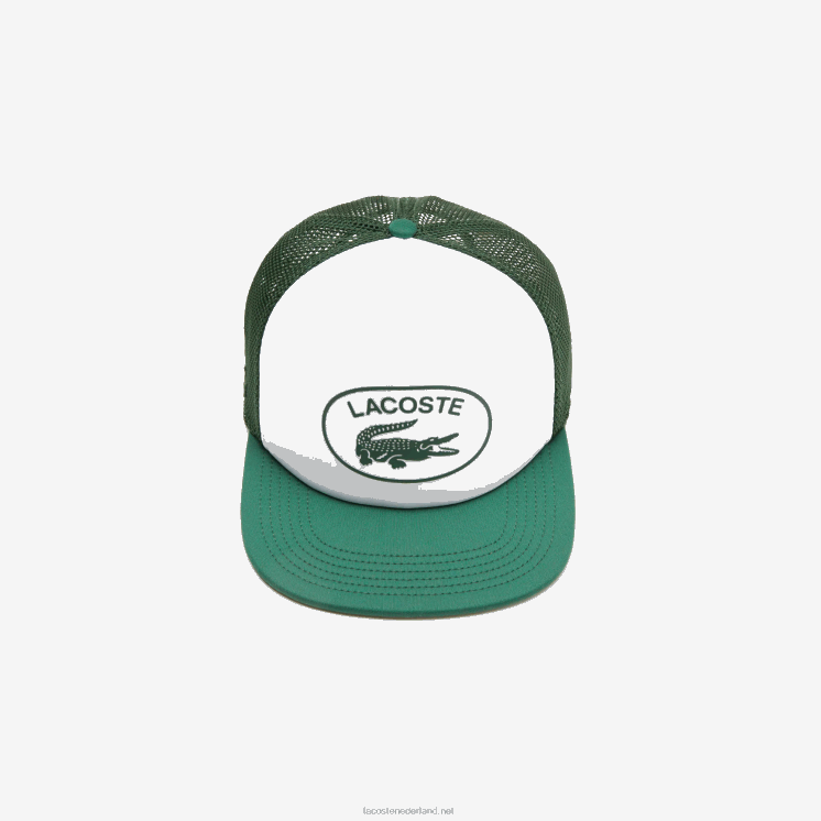Lacoste pet van gaas en neopreen 0828H2161 groen wit 291 Heren