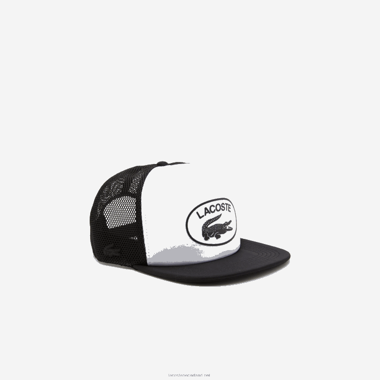 Lacoste pet van gaas en neopreen 0828H2162 zwart wit 258 Heren