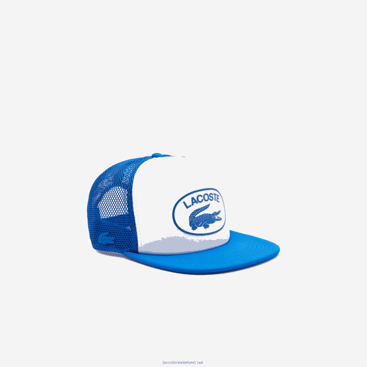 Lacoste pet van gaas en neopreen 0828H2163 blauw wit lux Heren